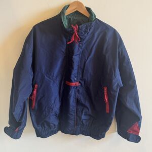 VTG Cabin Creek Men's M Jacket Windbreaker 90s Color Block Unisex Navy Red Green